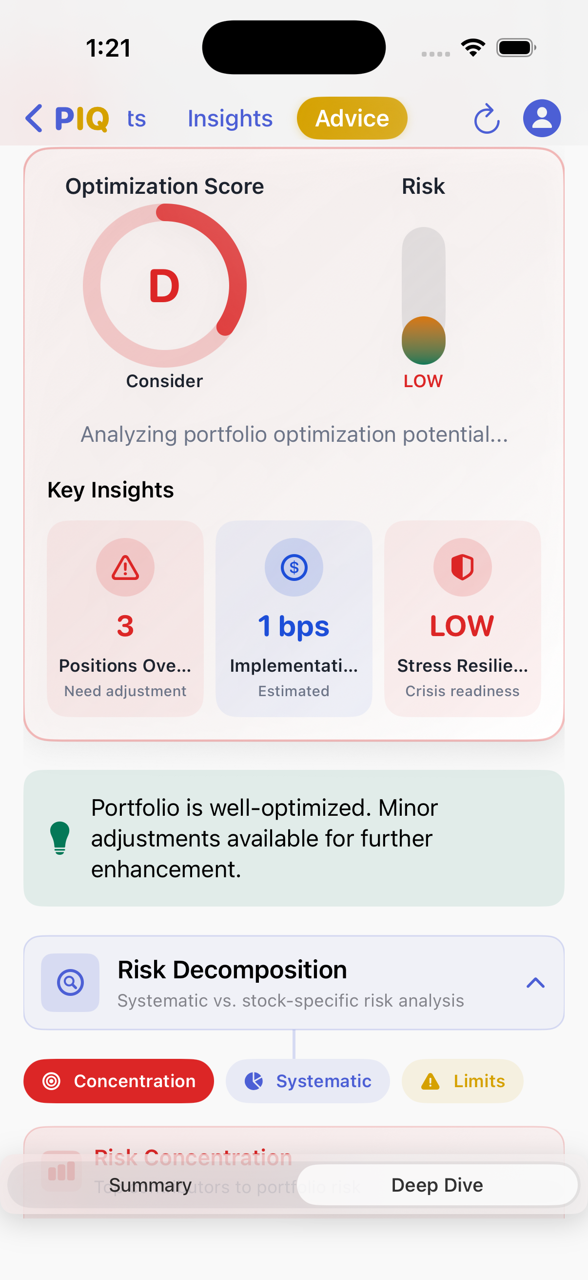 App screen showing AI Recommended Strategy